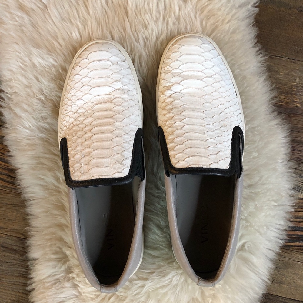 Vince leather snakeskin sneakers